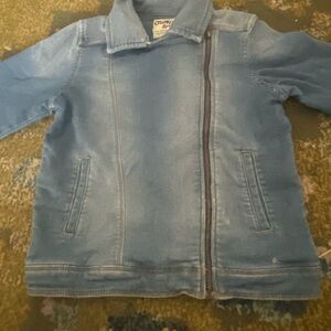 OSHKOSH B'GOSH GIRL DISTRESSED DENIM JACKET - Little Girls 8- Full Zipper